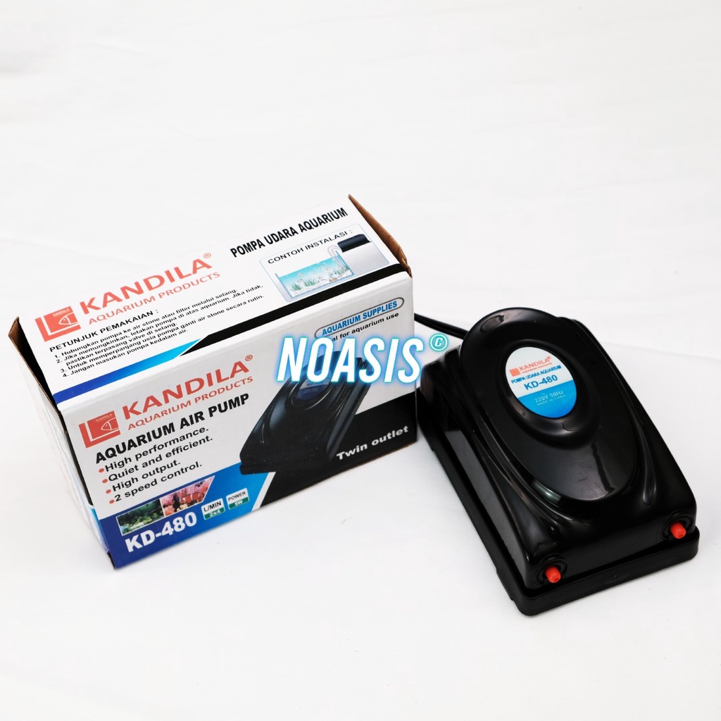 NOASIS AERATOR MESIN UDARA 2 LUBANG KANDILA KD - 480 KD 480 AQUARIUM