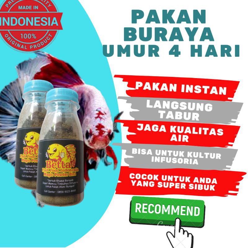 MAGIC POWDER 2IN1 pakan burayak cupang / infusoria makanan cupang / pakan burayak cupang 4 hari