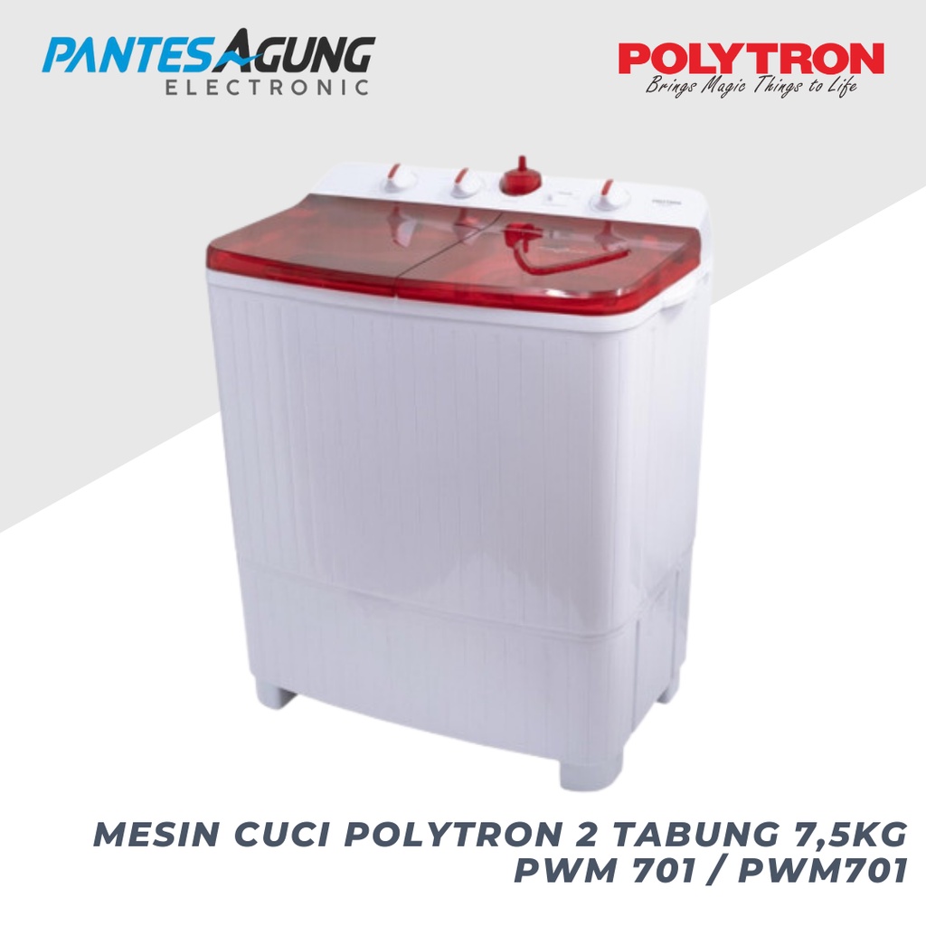 Mesin cuci POLYTRON 2 tabung 7KG PWM 701 /PWM701(KHUSUS BDG)