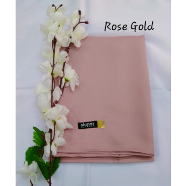 12.12 FLASH SALE Fashion Muslim Ansania Warna Rose Gold Shinar Glamour Hijab Segiempat Kerudung Jahi