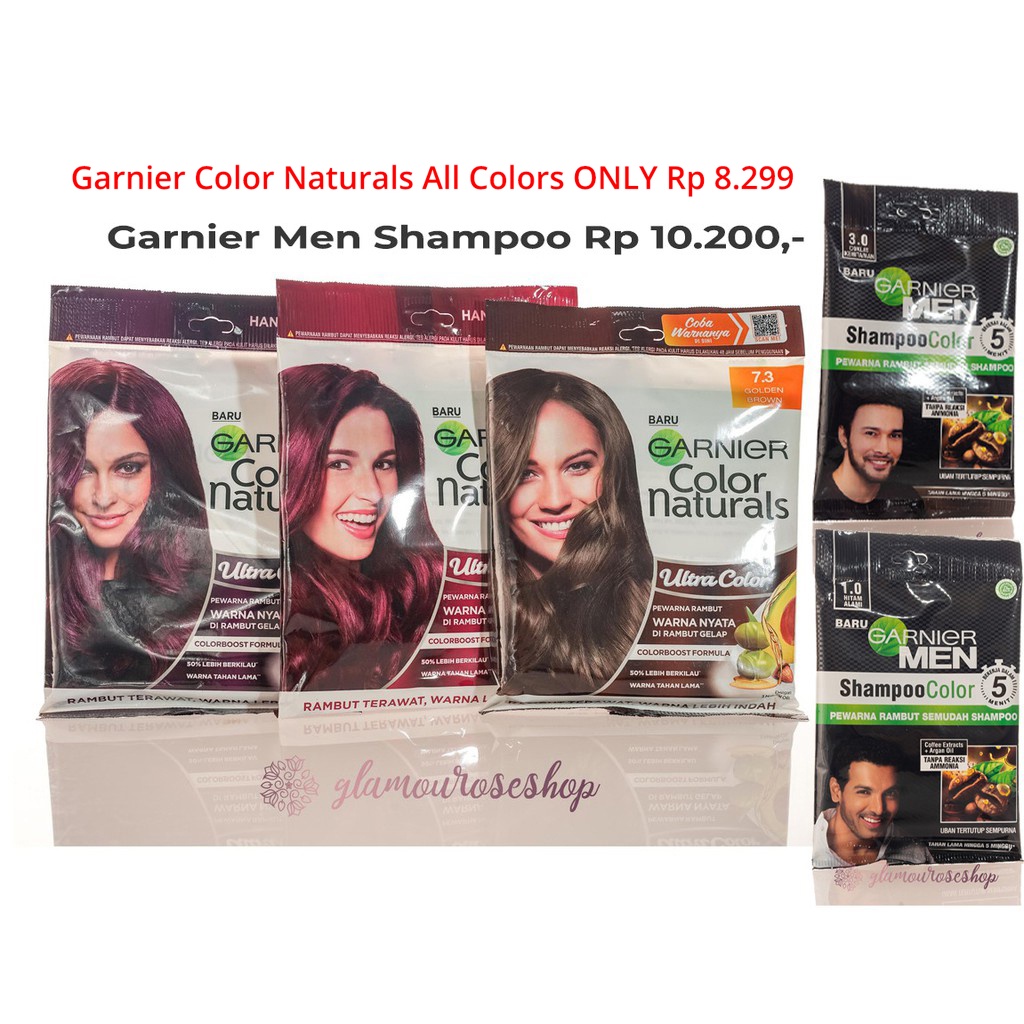 ❤️Glamouroseshop❤️ Garnier Color Naturals Sachet Garnier Ultra Color Pewarna Rambut Cat Rambut Semir  Garnier Men Shampoo Sachet