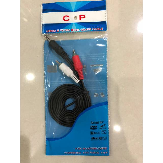 Kabel jack rca to audio mini