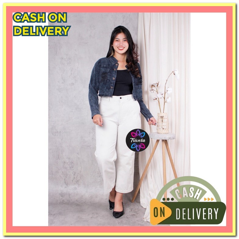 Jaket Wanita Jeans Oversize Import Jins Jacket Lepis Cewek Jaket Crop  Jaket Jeans Crop Sobek Kanton