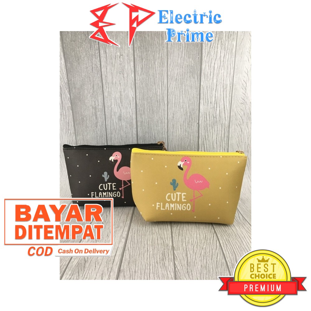 Pouch Kosmetik Mini Penyimpanan Serbaguna Anti Air Tas Make Up Rias Flamingo 0015