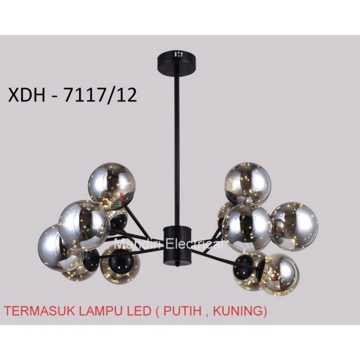 Lampu Gantung Modern minimalis Ruang Tamu Hitam - 7117