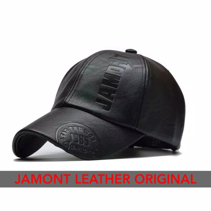 Topi Pria Topi Pria Kulit Asli Jamont Sport Baseball - Hitam(F7Q0) Topi Pria Topi Pria Distro Topi B