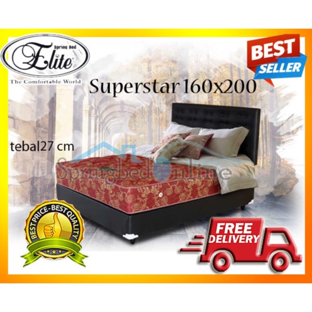 Kasur Springbed Elite Serenity Superstar 180x200 Full Set Sandaran Viola Harga Pabrik