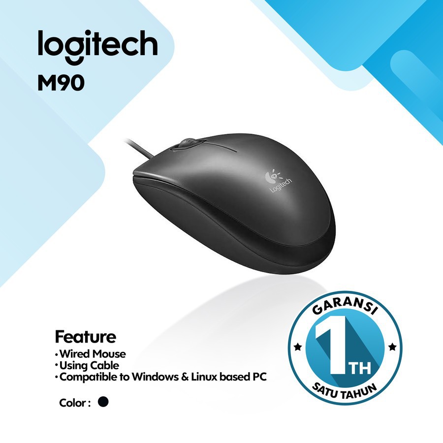 Logitech Mouse Optical Wired M90 - Original - Garansi 1 Tahun-4