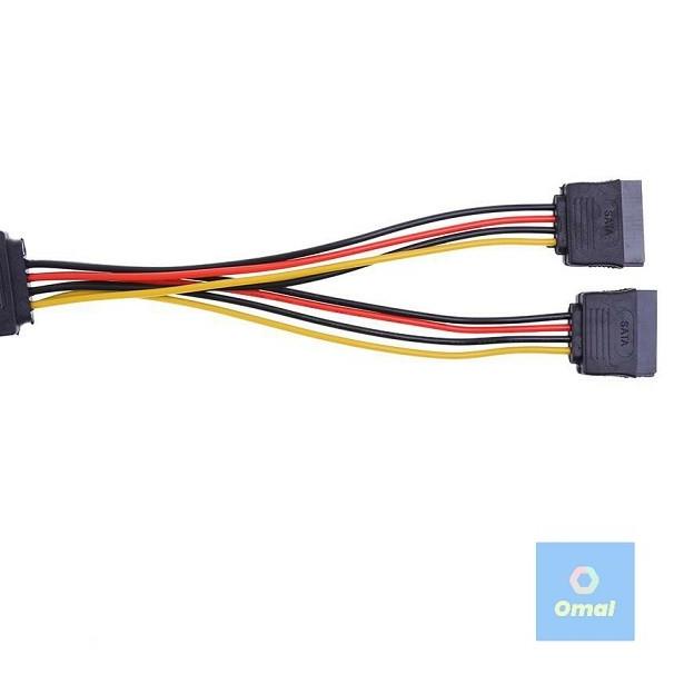 Kabel Power Sata 15pin Male To Dual Sata Female Splitter 2 Cabang