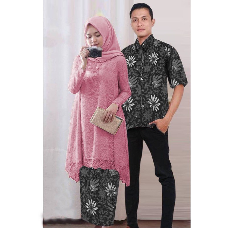 6 wrna JC Cp Tunik sofie / Couple Tunik Safitri / Baju pasangan batik kebaya