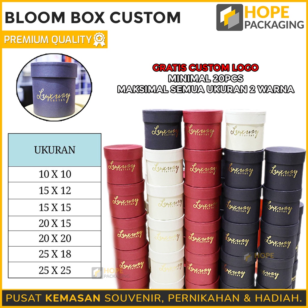 

Bloom Box Custom Logo box Hampers Custom Ukuran