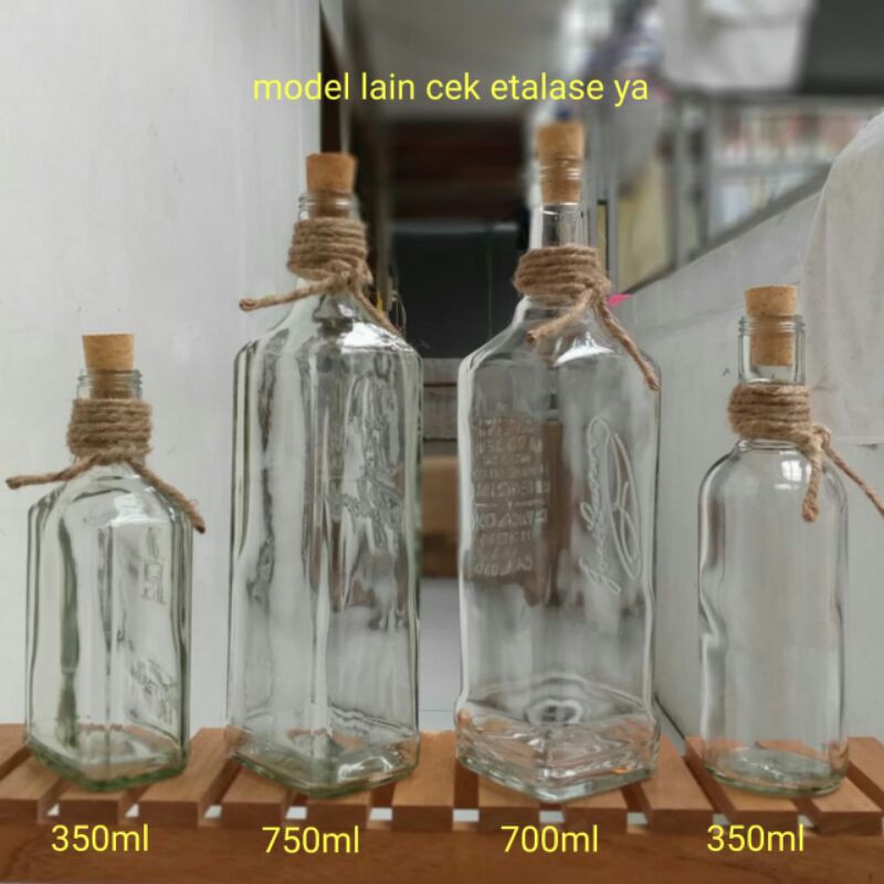 botol kaca 700ml 750ml kotak sumbat cork botol craft keren