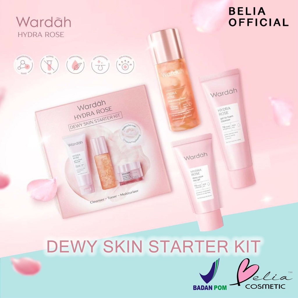 ❤ BELIA ❤ WARDAH Hydra Rose Dewy Skin Starter Kit (✔BPOM)