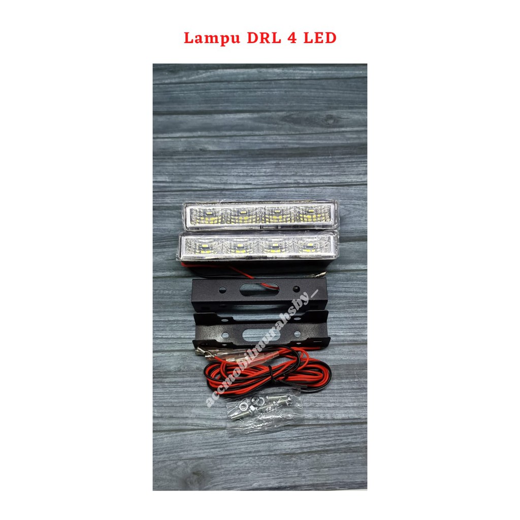 Lampu DRL 4 LED Model All New Yaris Universal Buat Semua Mobil