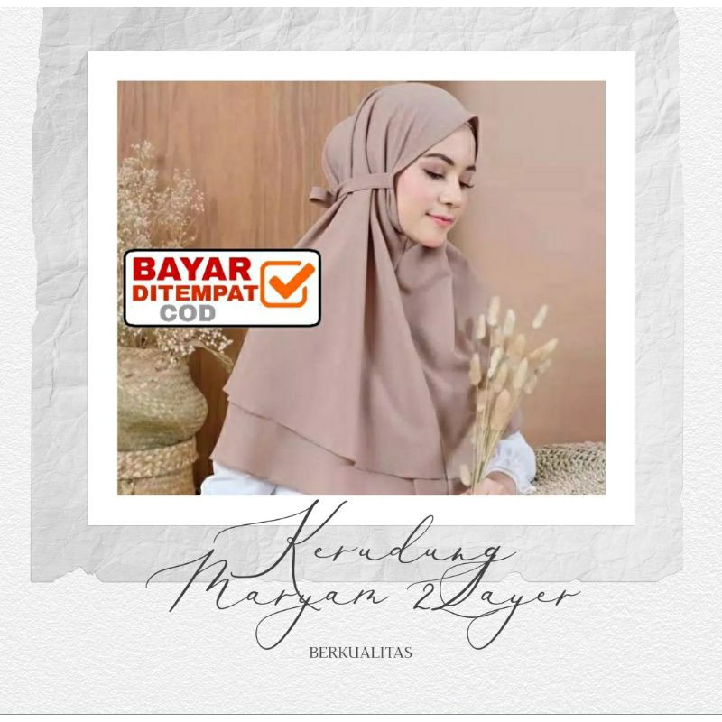 Bergo Maryam 2 Layer / Jilbab Bergo Maryam 2 layer / Hijab Bergo Maryam 2 Layer