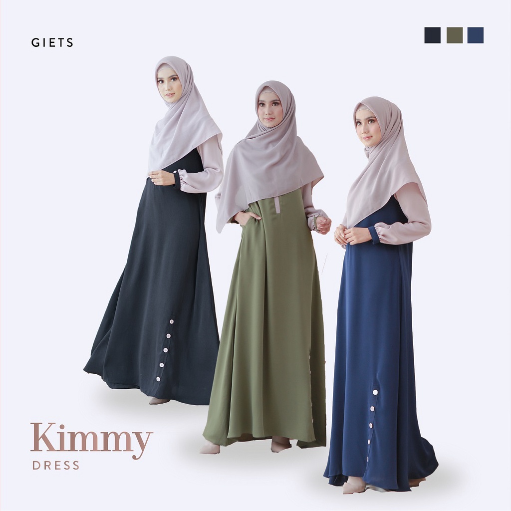 Kimmy Dress by GIETS | Gamis two tone simple Premium