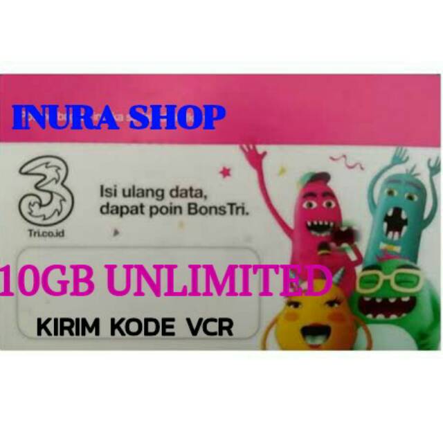 TRI 10GB UNLIMITED (KIRIM KODE VOUCHER)