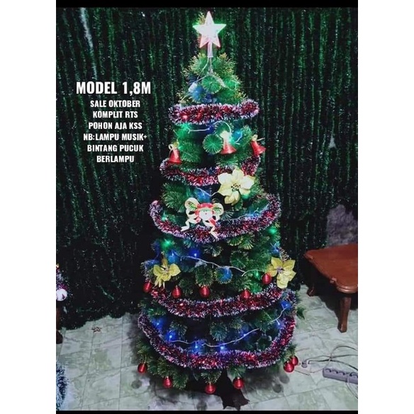 1,8meter /6feet premium Pohon natal Komplit (tidak bisa cod) tolong dibaca keterangan ya