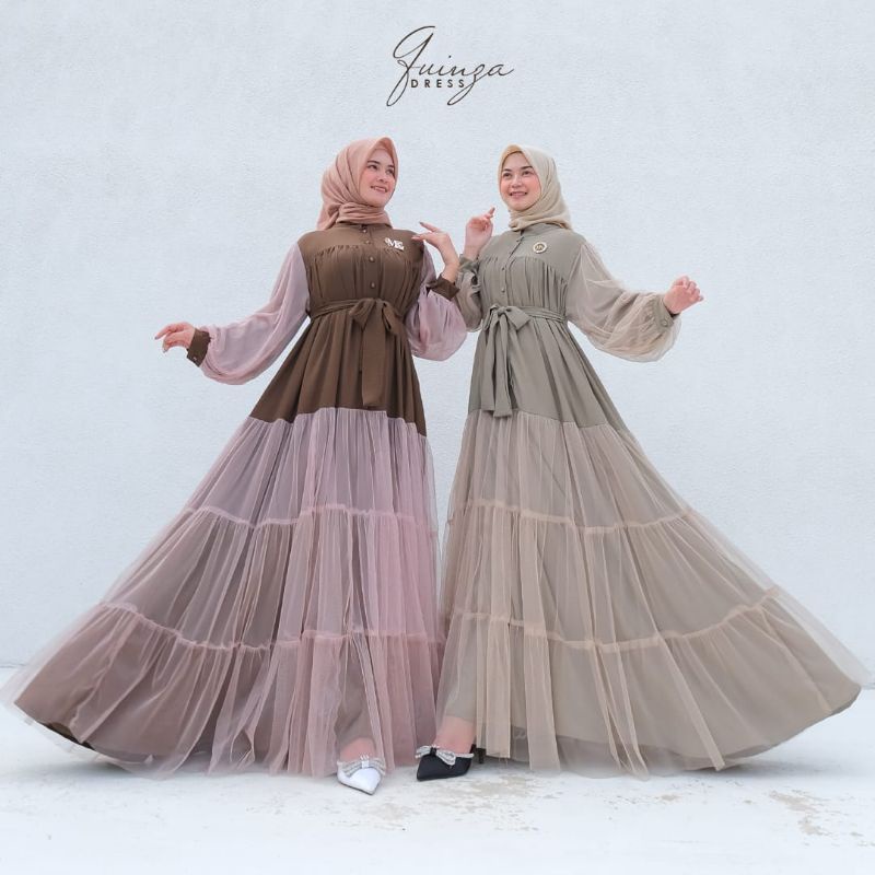 MK Dress Quinza Gamis Jumbo Ld 120 Original Brand Dres Cantik Mewah Dan Elegant Fashion Muslimah Ter