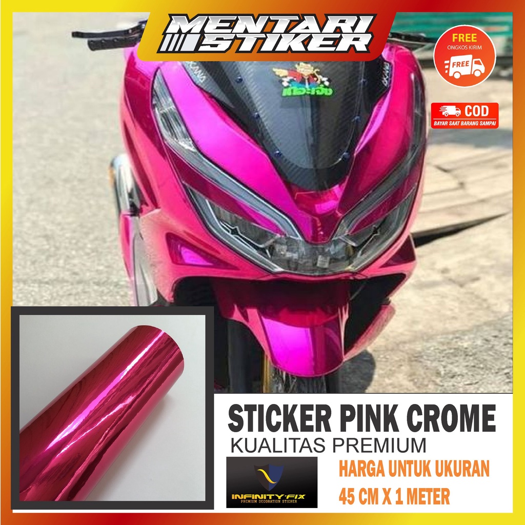 STIKER PINK CROME METALIK SKOTLET KROME METALIK