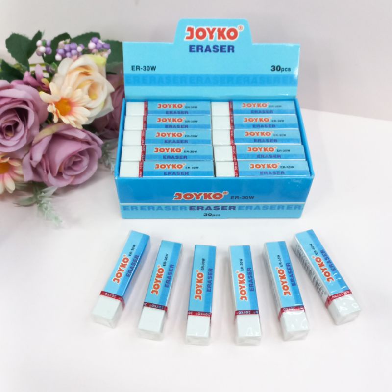 

Stip Karet Penghapus Pensil Putih Joyko Isi 6Pcs Eraser
