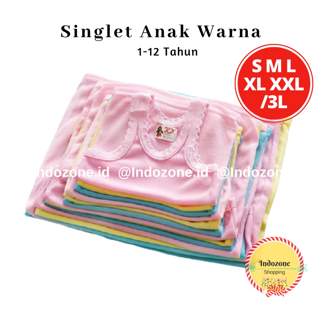 3 PCS Kaos Dalam Anak 1-13 Thn Bayi TK PAUD SD SMP SMA Warna Cowok Cewek Singlet