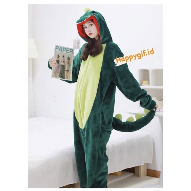 ONESIE DINO DEWASA UNISEX PRIA WANITA KIGURUMI KOSTUM DINOSAUR