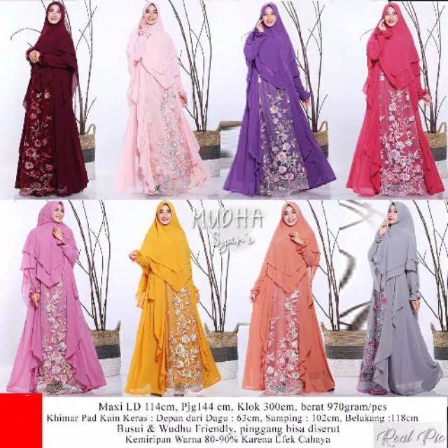 MUDHA SYARI GAMIS CERUTY BORDIR BAJU BUTIK ORIGINAL
