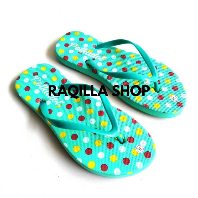 Raqilla Shop / Sandal jepit polkadot / sandal jepit wanita wanita polkadot