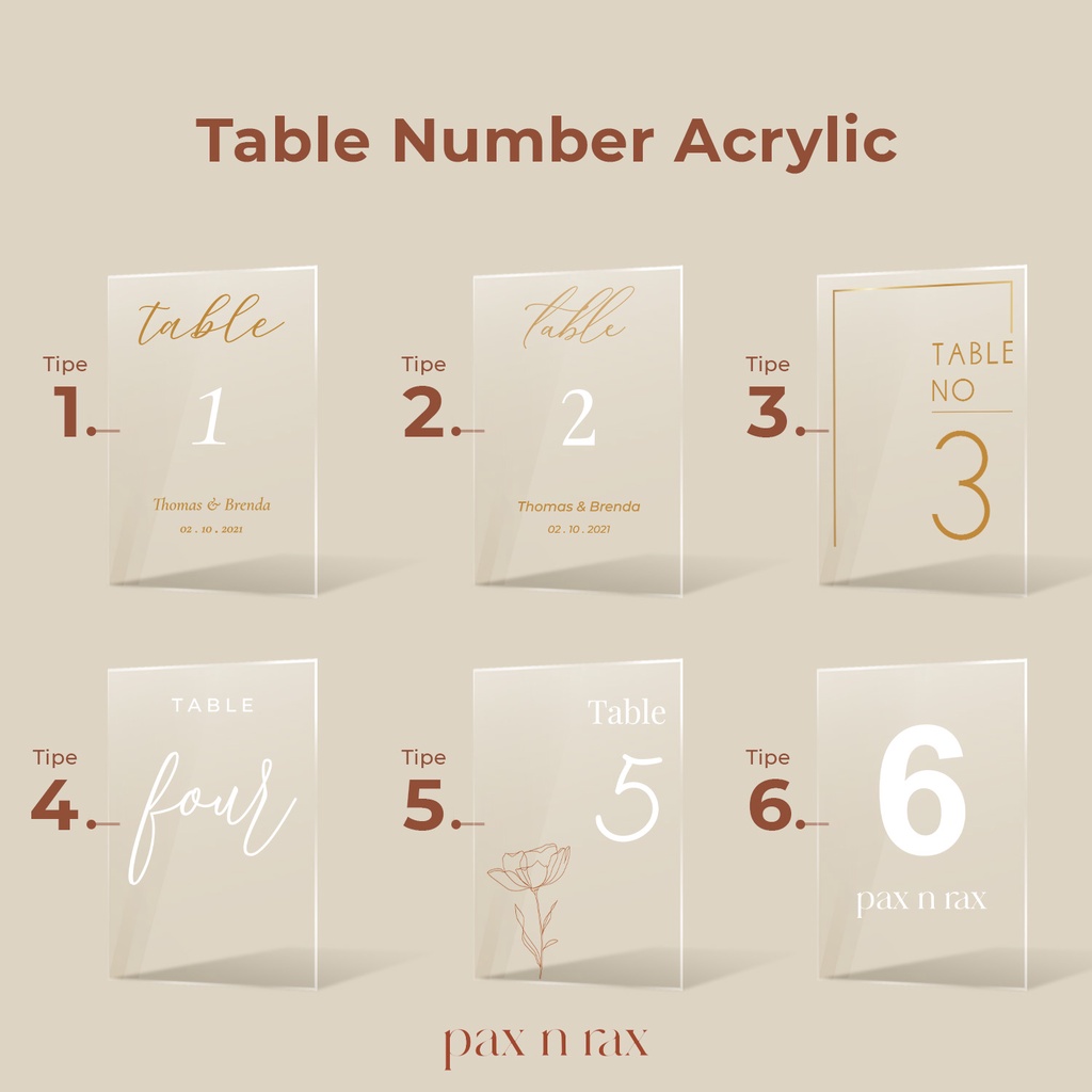 Nomor Meja Astetik I Table Number I Nomor Meja I Wedding Table Number I Cafe Table Number