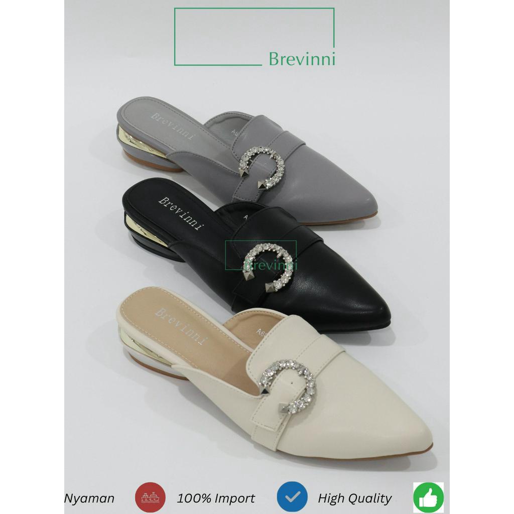 BREVINNI Poppy Mules|| Sepatu Mules Wanita || mules shoes || mules empuk || mules sandal || sepatu s