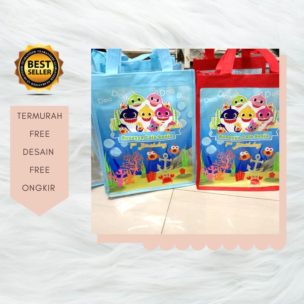

Baby shark / goodie bag baby shark murah / tote bag baby shark murah / goodie bag termurah