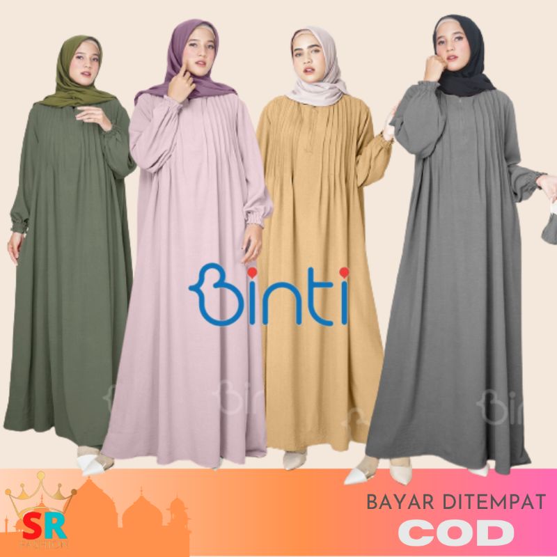 Binti Lyra Dress Big Size Jumbo Baju Gamis Wanita Ld 136 Busui Zipper Airflow Premium Polos