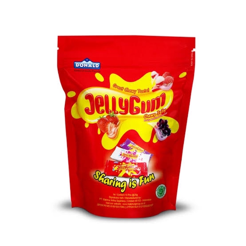 

DONALD JELLY GUM POUCH 25 GRAM/JELLY GUM POUCH DONAL JELLY 10x25GRAM