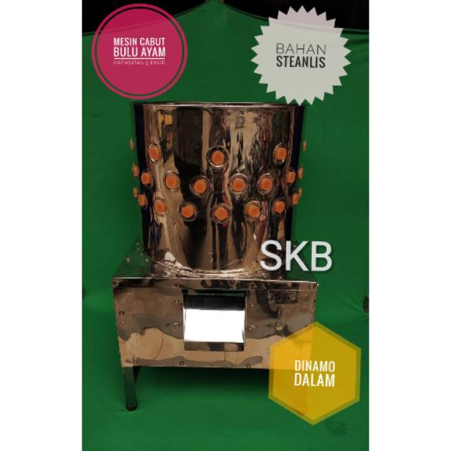 Mesin Cabut bulu ayam steanlis model dinamo dalam