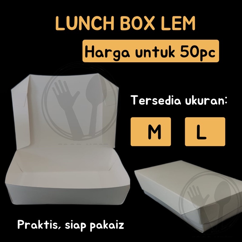 ISI 50 LEMBAR PAPER LUNCH BOX M FOOD GRADE IVORY PAPER FORMING TANPA RAKIT PAPER LUNCH BOX PUTIH MEDIUM KOTAK MAKAN KERTAS RICE BOX / BOX NASI TAKE AWAY PAPER LUNCH BOX MEDIUM PUTIH PAPER LUNCH BOX WHITE LUNCH BOX PAPER POLOS DOS IVORY DOOS NASI KARDUS