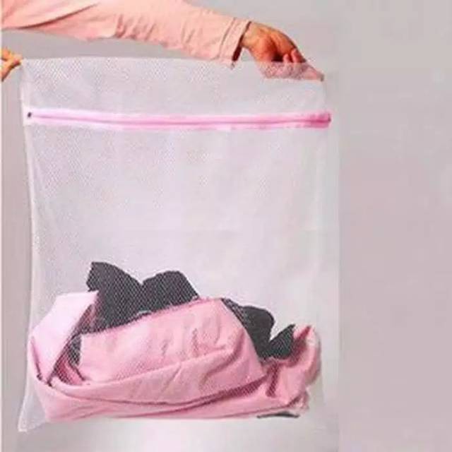 (NCS) READY 40 x 30 CM Laundry Bag Net Kantung Jala Berjala Jaring Pengaman Cucian dengan Zipper Bagus