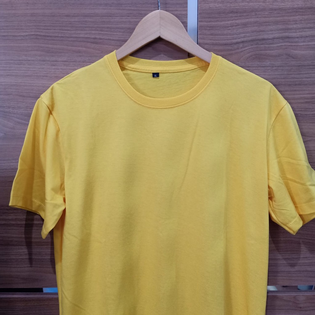 KAOS POLOS LENGAN PENDEK / COTTON COMBED 24S / KAOS UNISEX-KUNING KENARI
