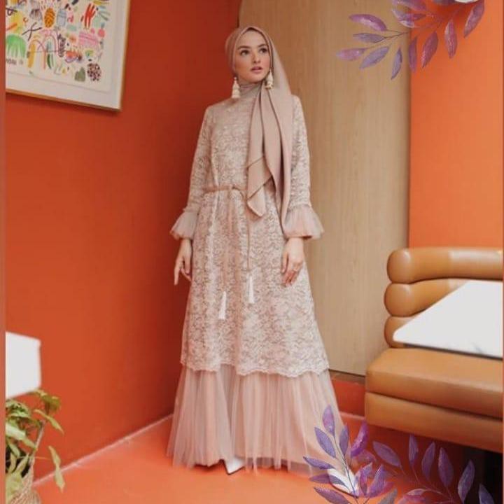 Humaira Dress / Gamis Brukat / Gamis Wanita Terbaru 2021 / Baju Pesta Wanita