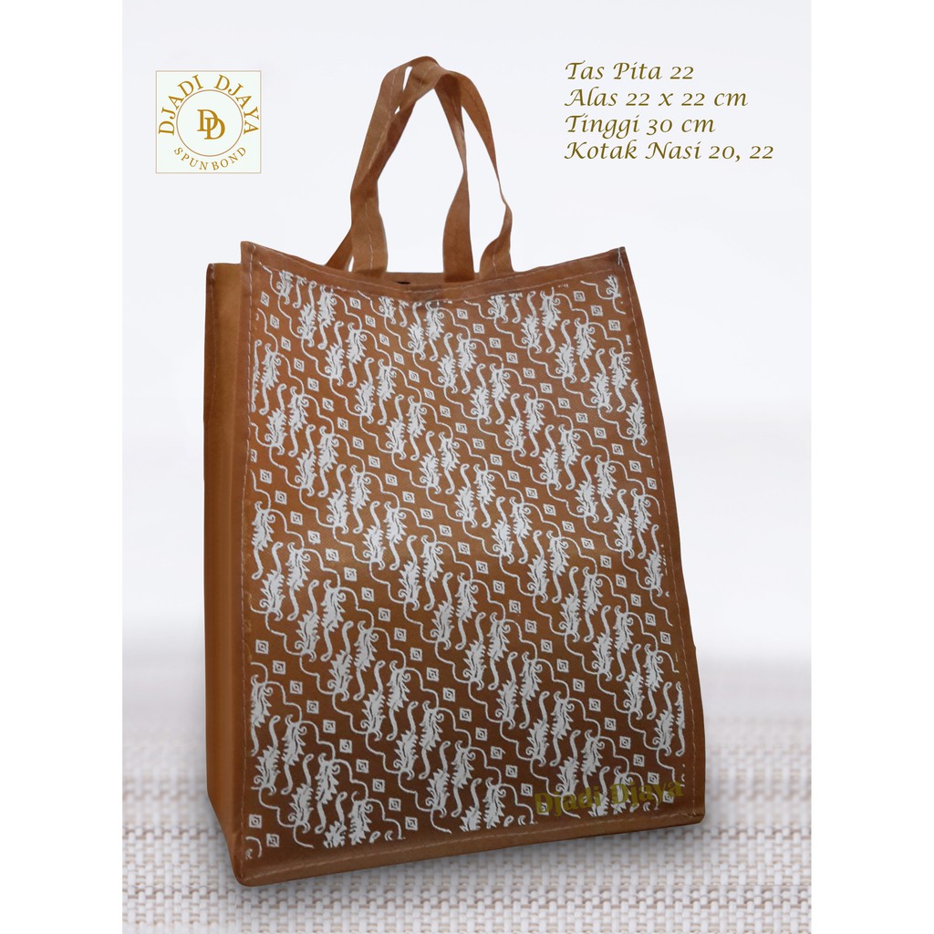 

Tas Hajatan Goodie Bag Pita Kotak 22 Batik Liris Mocca