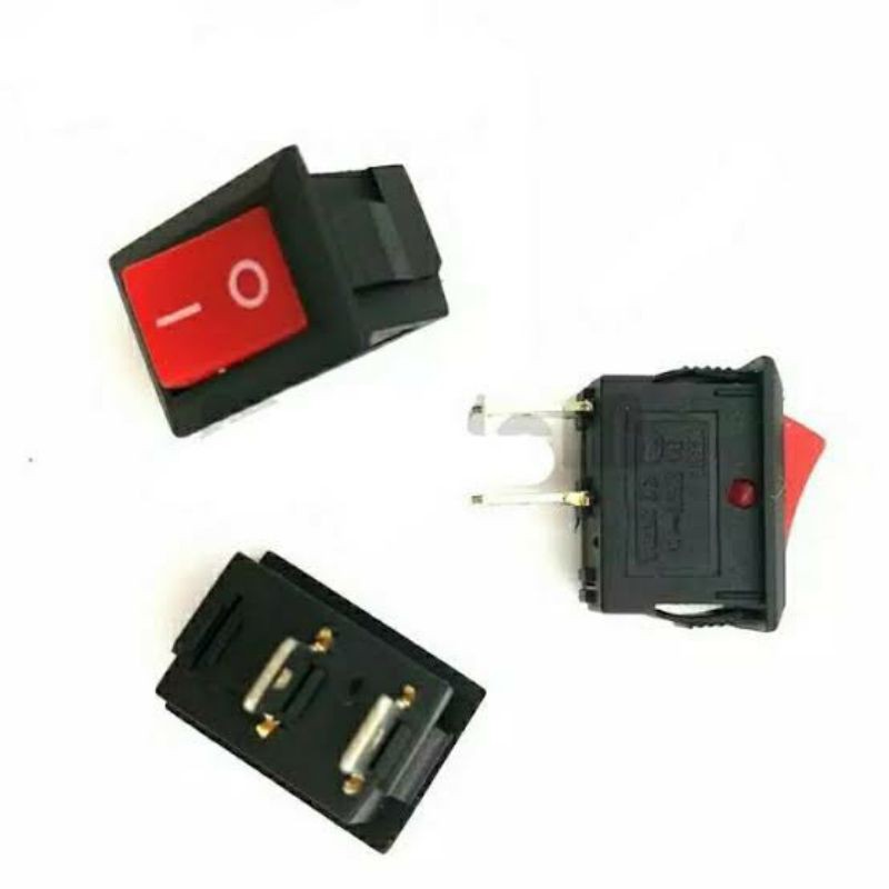 Saklar Switch Rocker Mini On/Off Merah Hitam 2 Pin Kaki