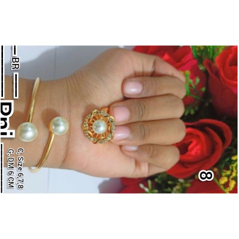 Gelang Dewasa Mutiara Motif Mewah Free Cincin Xuping (COD)