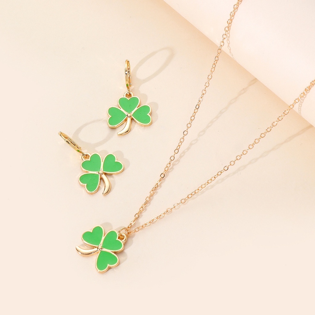 Kalung Dan Anting Bahan alloy Gaya Eropa Untuk Wanita