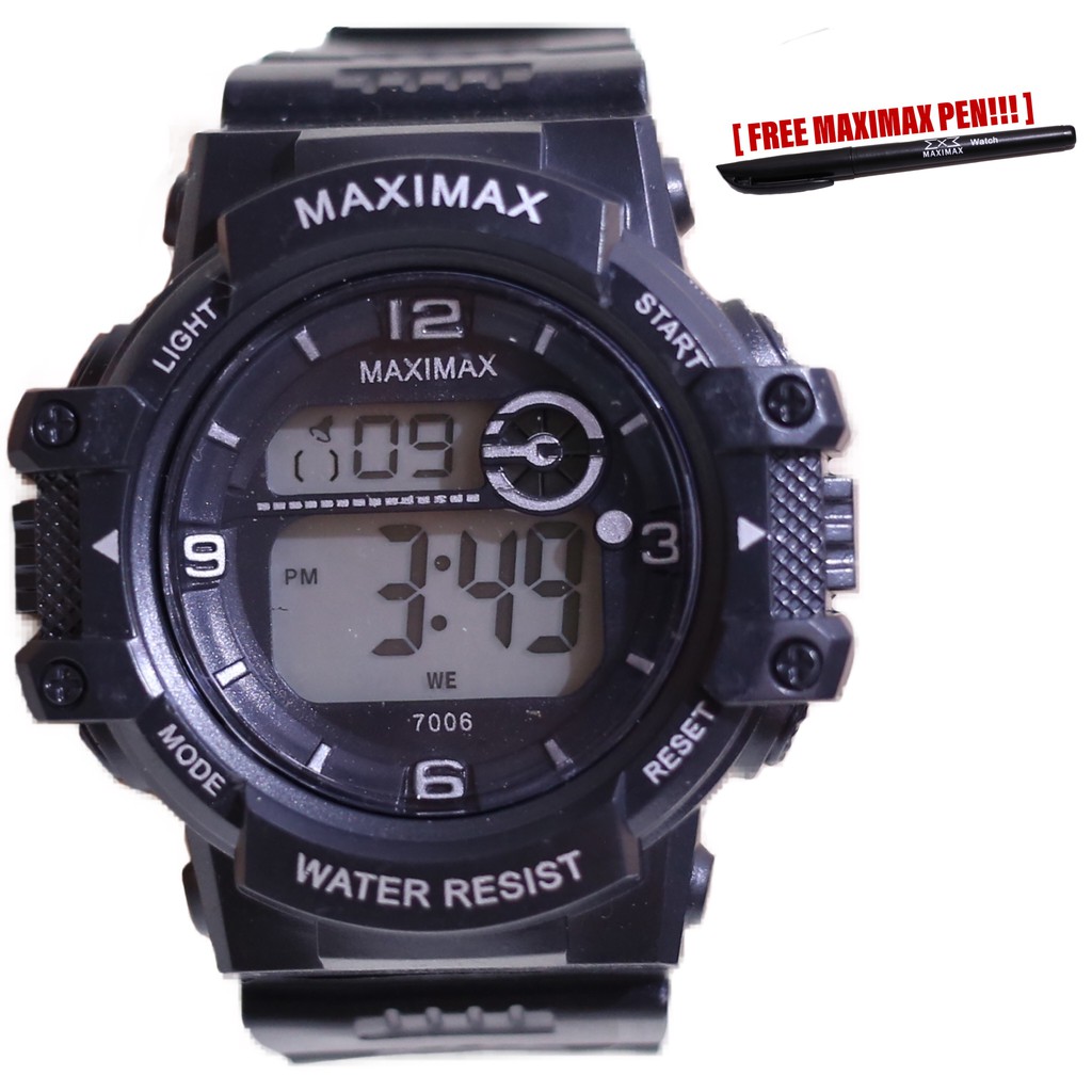 Jam tangan digital pria wanita FREE PUPLEN MAXIMAX model gshock LED watch MX7006