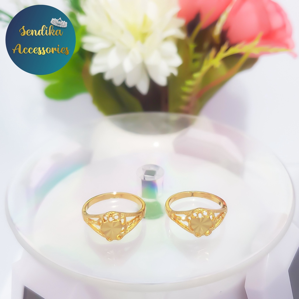 Cincin Dubai Anak Warna Emas 24K Pria Dan Wanita