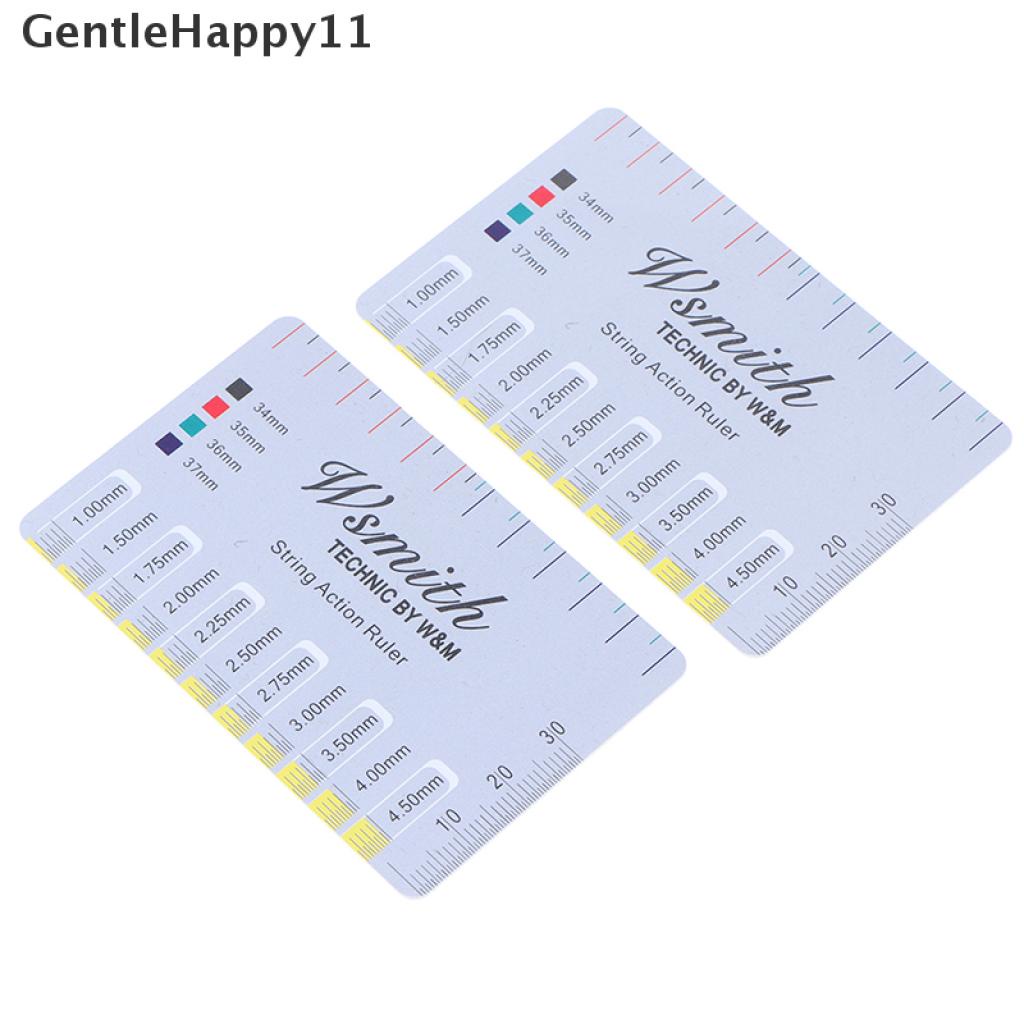 Gentlehappy 2pcs Guitar String Action Gauge String Pitch Ruler Alat Ukur Penggaris Gitar