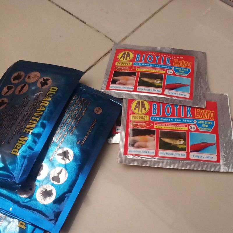 obat ikan Quarantine Med 10gr & AA biotik extra