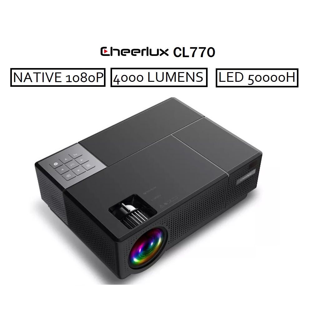 CHEERLUX CL770 - Home Projector 1080P Native Full HD - 4000 Lumens - THE NEWEST CL760 KILLER!!!