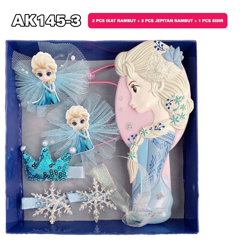 SET SISIR RAMBUT AKSESORIS JEPIT RAMBUT ANAK PEREMPUAN MOTIF ELSA FROZEN HIASAN RAMBUT AK145