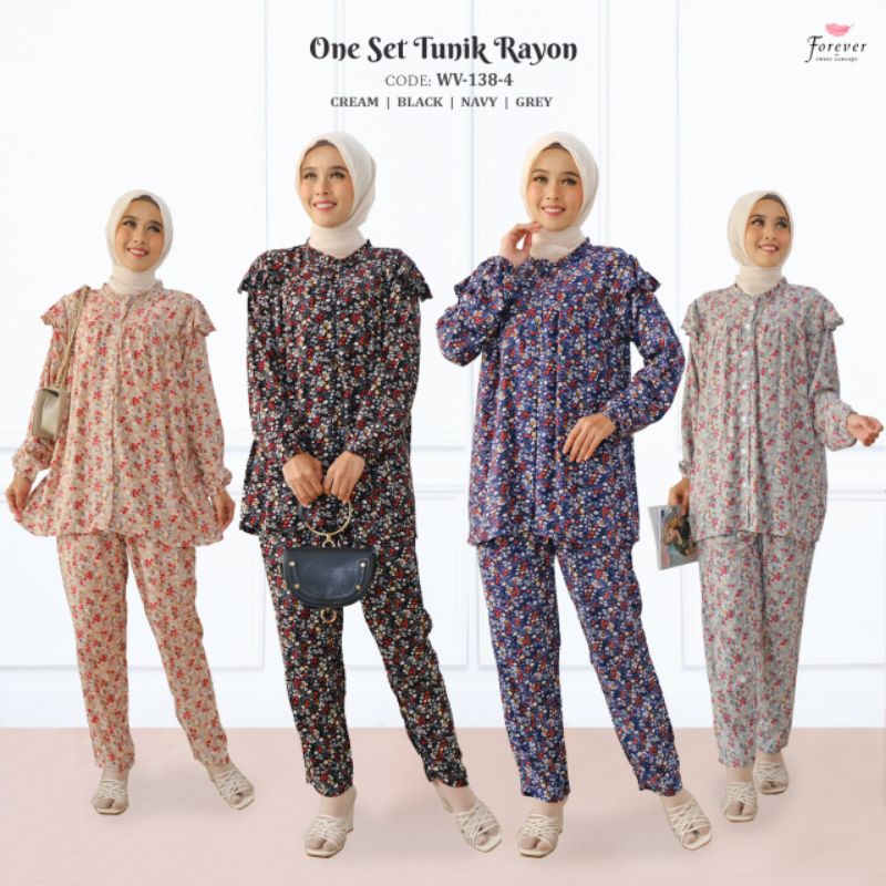 ONE SET TUNIK KATUN BLACK LABEL FOREVER SWEET CONCEPT WV-138-4